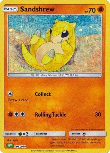 Carta Sandshrew (008/034) do set Venusaur & Lugia ex Deck — Pokémon TCG | Bynx