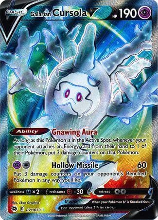 Carta Galarian Cursola-V (71/073) do set Caminho do Campeão — Pokémon TCG | Bynx