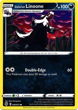 Carta Galarian Linoone (36/073) do set Caminho do Campeão — Pokémon TCG | Bynx