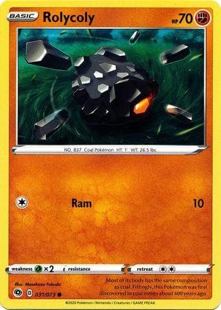 Carta Rolycoly (31/073) do set Caminho do Campeão — Pokémon TCG | Bynx