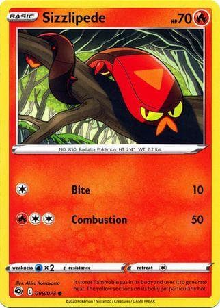 Carta Sizzlipede (9/073) do set Caminho do Campeão — Pokémon TCG | Bynx