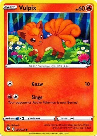Carta Vulpix (6/073) do set Caminho do Campeão — Pokémon TCG | Bynx