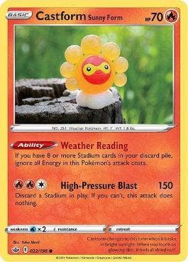 Carta Castform Sunny Form (22/198) do set Reinado Arrepiante — Pokémon TCG | Bynx