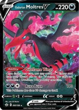 Carta Galarian Moltres-V (97/198) do set Reinado Arrepiante — Pokémon TCG | Bynx