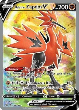 Carta Galarian Zapdos-V (173/198) do set Reinado Arrepiante — Pokémon TCG | Bynx