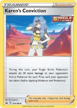 Carta Karen's Conviction (144/198) do set Reinado Arrepiante — Pokémon TCG | Bynx