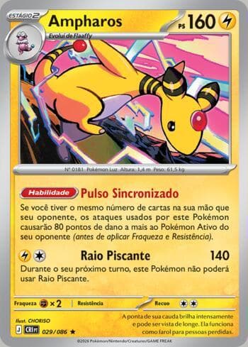 Carta Ampharos (029/086) do set Chaos Rising — Pokémon TCG | Bynx
