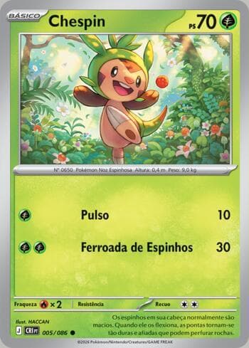 Carta Chespin (005/086) do set Chaos Rising — Pokémon TCG | Bynx