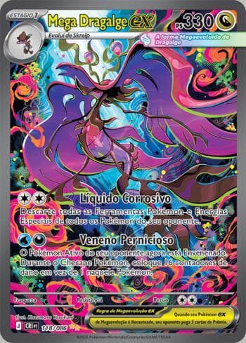 Carta Mega Dragalge ex (118/086) do set Chaos Rising — Pokémon TCG | Bynx