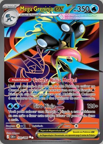 Carta Mega Greninja ex (100/086) do set Chaos Rising — Pokémon TCG | Bynx