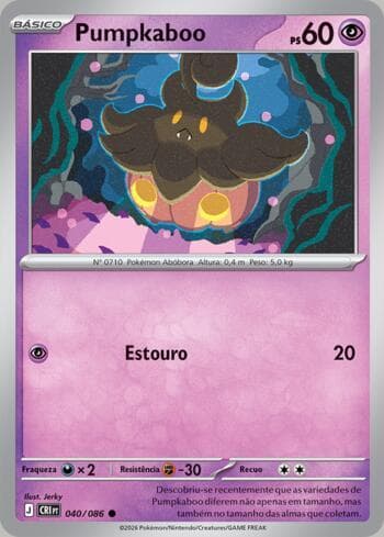 Carta Pumpkaboo (040/086) do set Chaos Rising — Pokémon TCG | Bynx