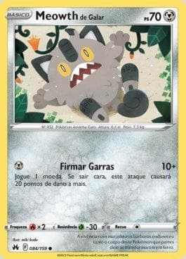 Carta Galarian Meowth (084/159) do set Realeza Absoluta — Pokémon TCG | Bynx