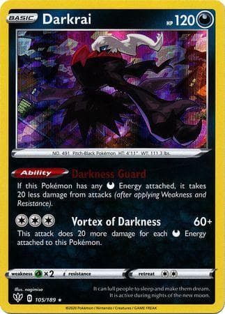 Carta Darkrai (105/189) do set Escuridão Incandescente — Pokémon TCG | Bynx