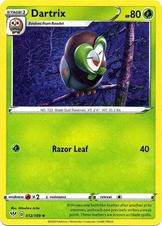 Carta Dartrix (12/189) do set Escuridão Incandescente — Pokémon TCG | Bynx