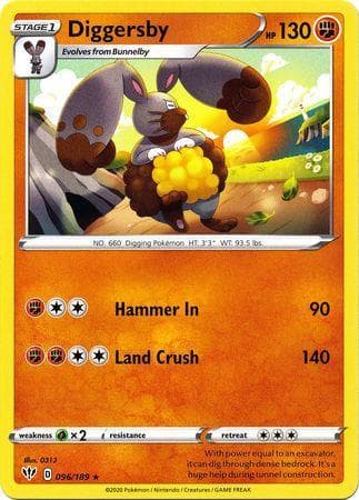 Carta Diggersby (96/189) do set Escuridão Incandescente — Pokémon TCG | Bynx