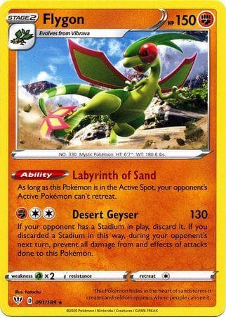 Carta Flygon (91/189) do set Escuridão Incandescente — Pokémon TCG | Bynx