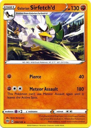 Galarian Sirfetch'd (98/189) — Escuridão Incandescente