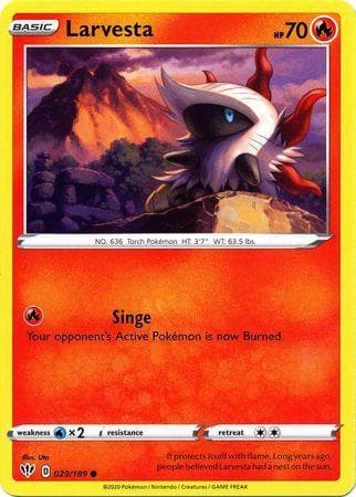 Carta Larvesta (29/189) do set Escuridão Incandescente — Pokémon TCG | Bynx
