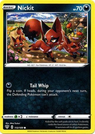 Carta Nickit (112/189) do set Escuridão Incandescente — Pokémon TCG | Bynx