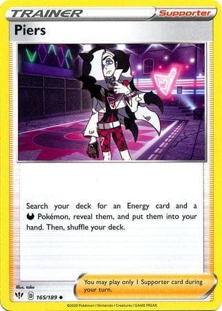 Carta Piers (165/189) do set Escuridão Incandescente — Pokémon TCG | Bynx