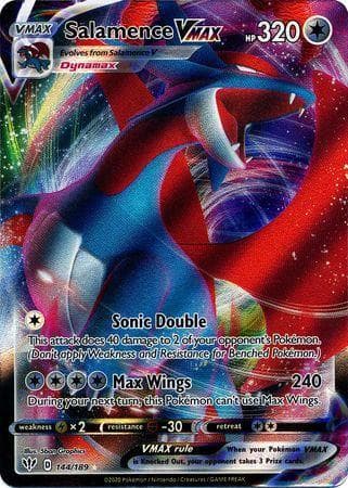 Carta Salamence-VMAX (144/189) do set Escuridão Incandescente — Pokémon TCG | Bynx