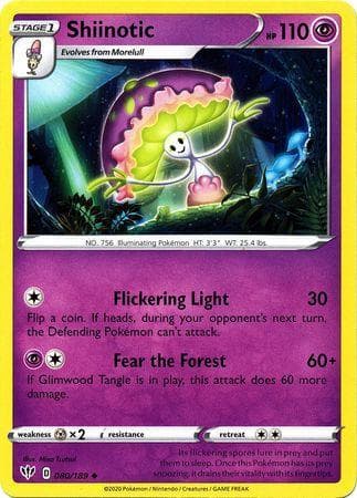 Carta Shiinotic (80/189) do set Escuridão Incandescente — Pokémon TCG | Bynx