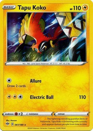 Carta Tapu Koko (61/189) do set Escuridão Incandescente — Pokémon TCG | Bynx