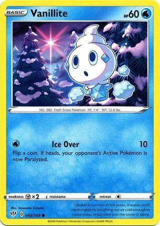 Carta Vanillite (45/189) do set Escuridão Incandescente — Pokémon TCG | Bynx