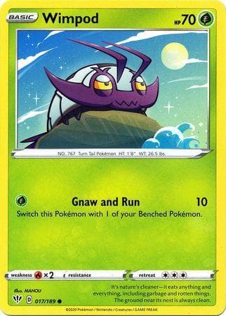 Carta Wimpod (17/189) do set Escuridão Incandescente — Pokémon TCG | Bynx