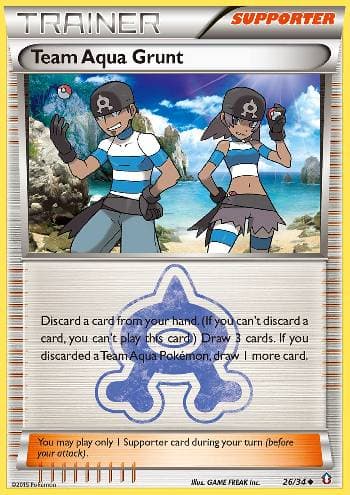 Carta Team Aqua Grunt do set Crise Dupla — Pokémon TCG | Bynx