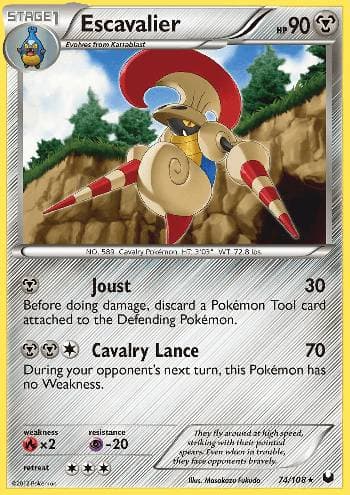 Carta Escavalier (74/108) do set Exploradores da Escuridão — Pokémon TCG | Bynx