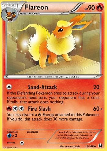Carta Flareon (12/108) do set Exploradores da Escuridão — Pokémon TCG | Bynx