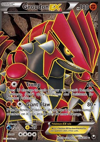 Carta Groudon-EX (106/108) do set Exploradores da Escuridão — Pokémon TCG | Bynx