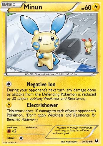 Carta Minun (40/108) do set Exploradores da Escuridão — Pokémon TCG | Bynx