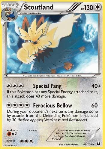Carta Stoutland (88/108) do set Exploradores da Escuridão — Pokémon TCG | Bynx