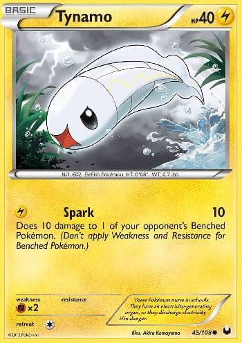 Carta Tynamo (45/108) do set Exploradores da Escuridão — Pokémon TCG | Bynx