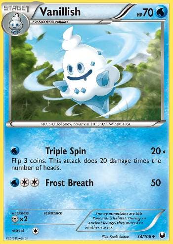 Carta Vanillish (34/108) do set Exploradores da Escuridão — Pokémon TCG | Bynx