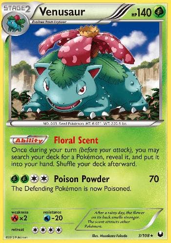 Carta Venusaur (3/108) do set Exploradores da Escuridão — Pokémon TCG | Bynx