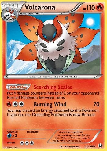 Carta Volcarona (22/108) do set Exploradores da Escuridão — Pokémon TCG | Bynx