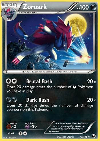 Carta Zoroark (71/108) do set Exploradores da Escuridão — Pokémon TCG | Bynx