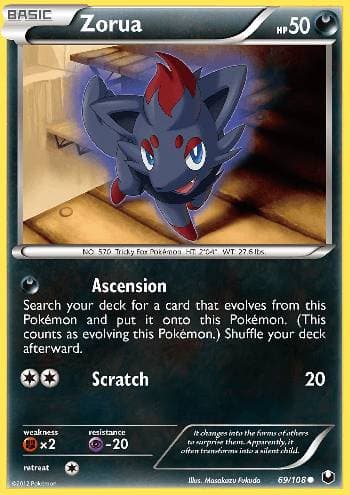 Carta Zorua (69/108) do set Exploradores da Escuridão — Pokémon TCG | Bynx