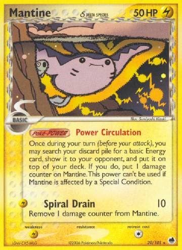 Carta Mantine (20/101) do set Dragon Frontiers — Pokémon TCG | Bynx
