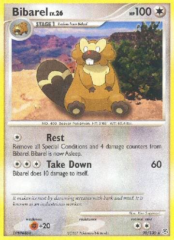 Carta Bibarel (20/130) do set Diamante & Pérola — Pokémon TCG | Bynx