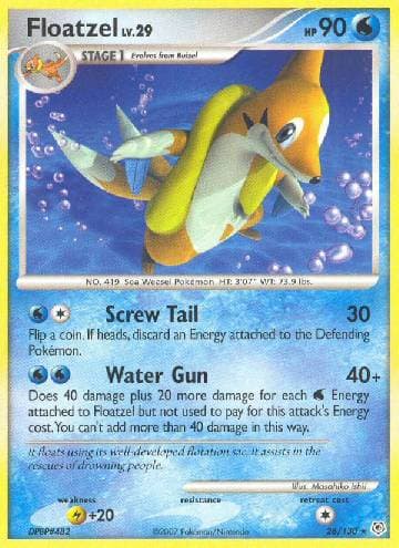 Carta Floatzel (26/130) do set Diamante & Pérola — Pokémon TCG | Bynx