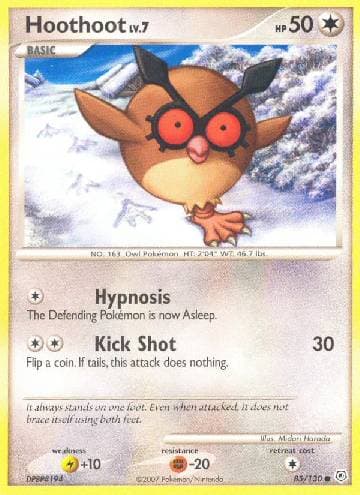 Carta Hoothoot (85/130) do set Diamante & Pérola — Pokémon TCG | Bynx