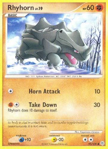 Carta Rhyhorn (95/130) do set Diamante & Pérola — Pokémon TCG | Bynx
