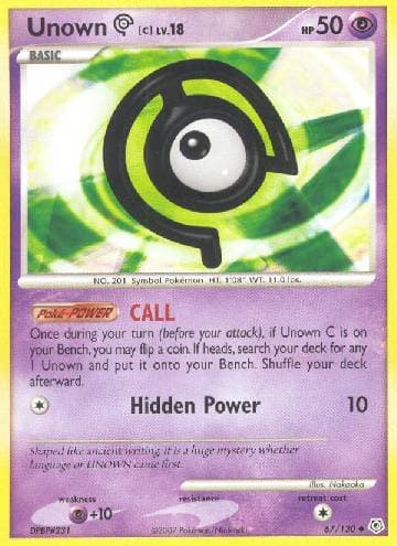 Carta Unown C (67/130) do set Diamante & Pérola — Pokémon TCG | Bynx