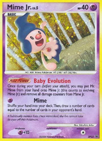 Carta Mime Jr. (DP22/56) do set Diamante & Pérola Promos — Pokémon TCG | Bynx
