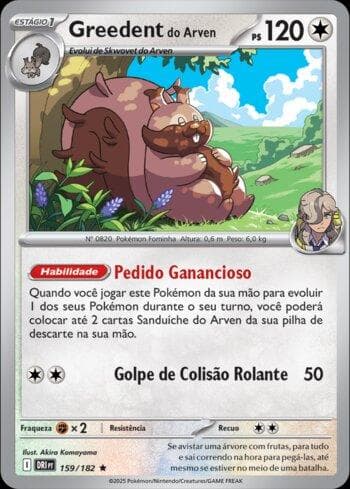 Carta Arven's Greedent (159/182) do set Rivais Predestinados — Pokémon TCG | Bynx