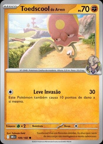 Carta Arven's Toedscool (109/182) do set Rivais Predestinados — Pokémon TCG | Bynx